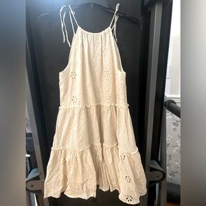 EUC Cream Cotton Eyelet Sundress